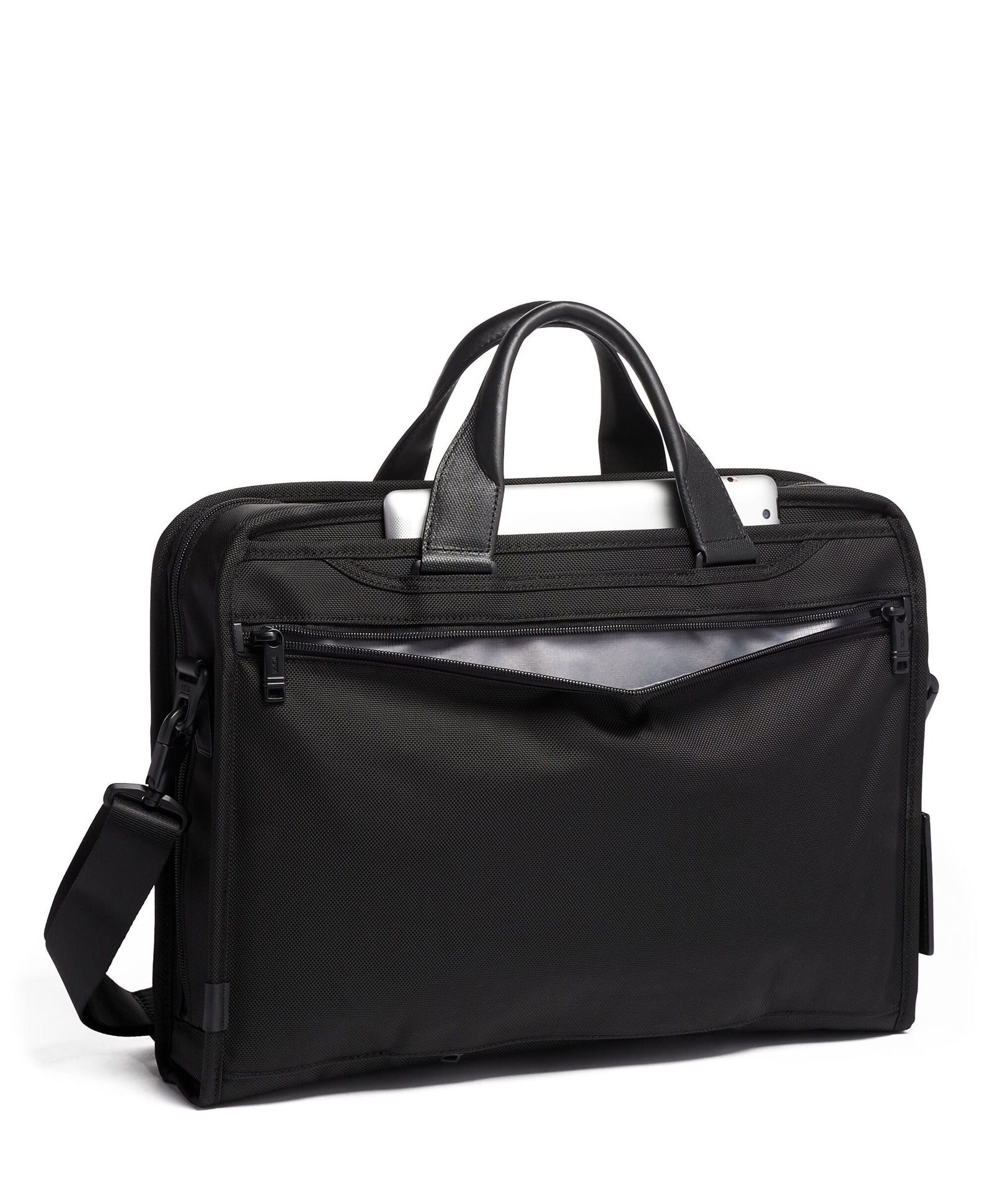 Alpha Compact Large Laptop Brief - Black
