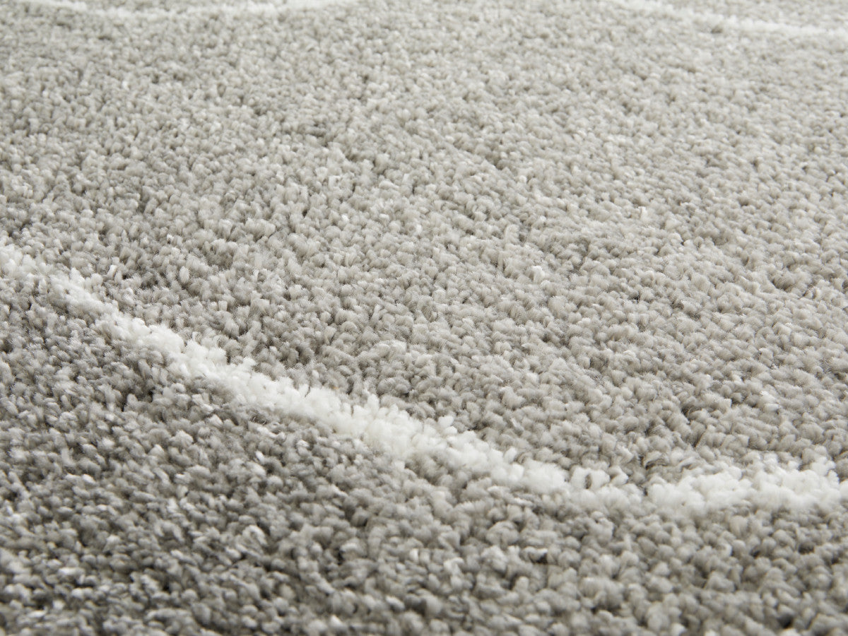 Tapis poils mi-longs LAURE motif abstrait - Blanc