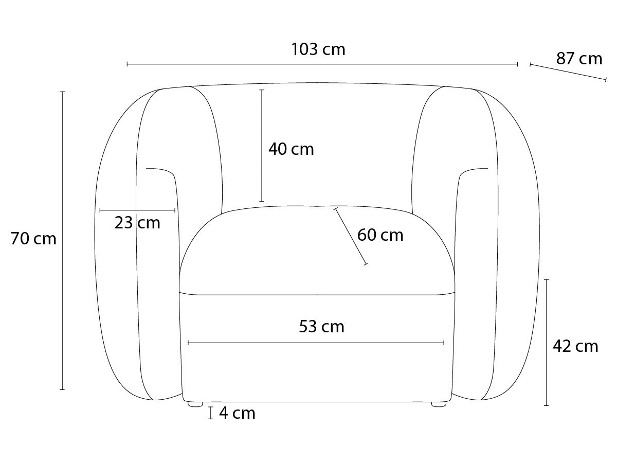 Fauteuil CELINE tissu texturé