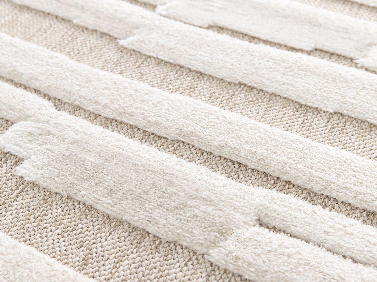 Tapis poil ras LENNON motif abstrait - Beige