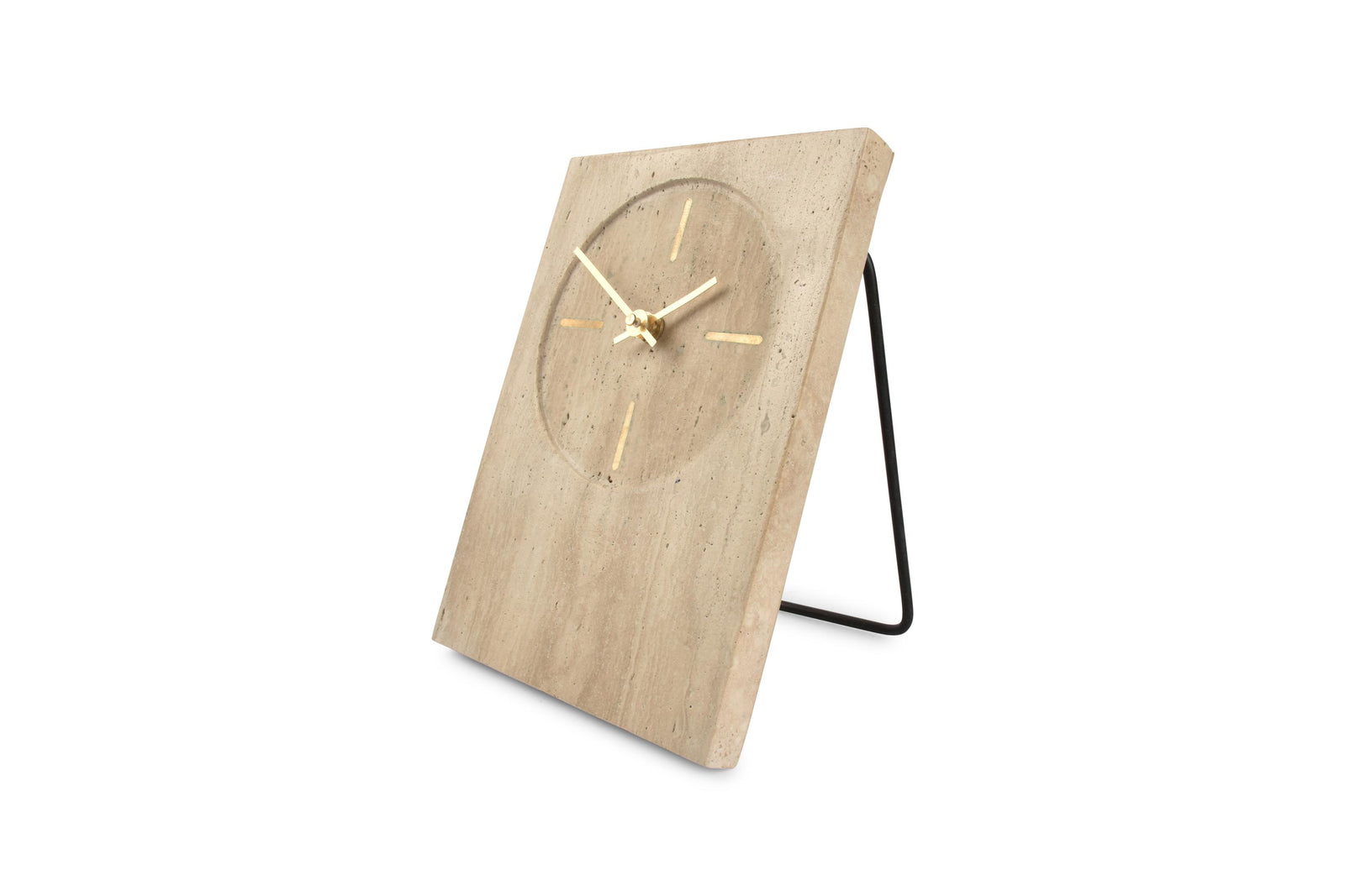 S&P - Horloge de table 16xH23,5cm travertin beige Zone