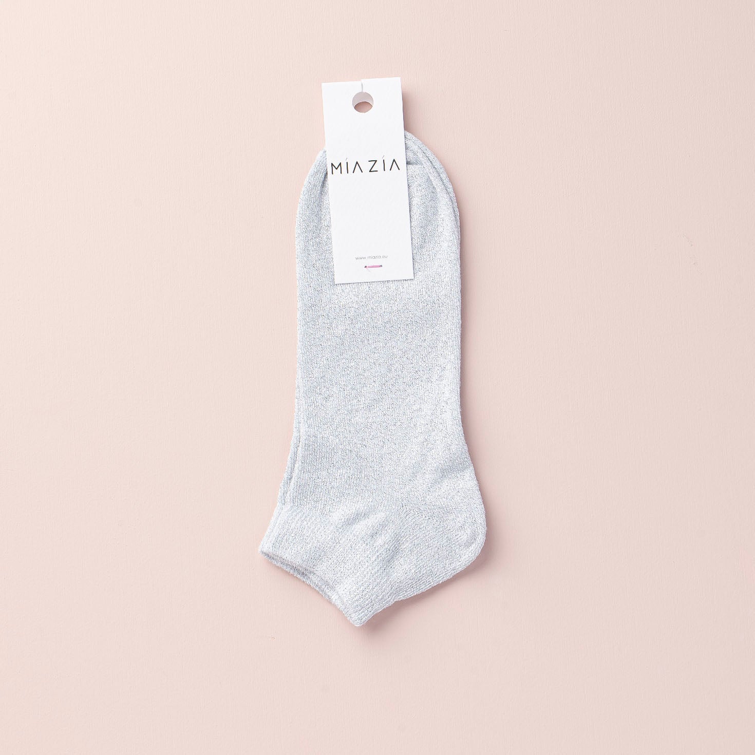 Mia Zia - Chaussettes Sneakers Light Grey glitter
