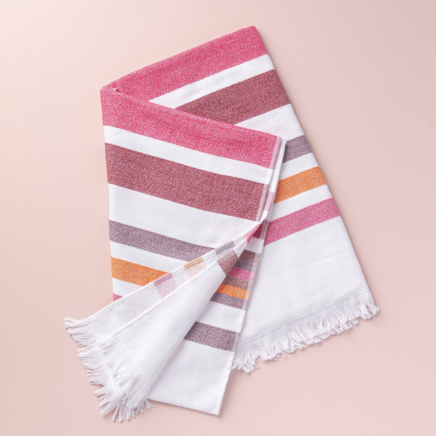 Mia Zia - Linge de Plage Haut de Gamme – Serviette Fouta – Le Thème “Bacci” fond Blanc