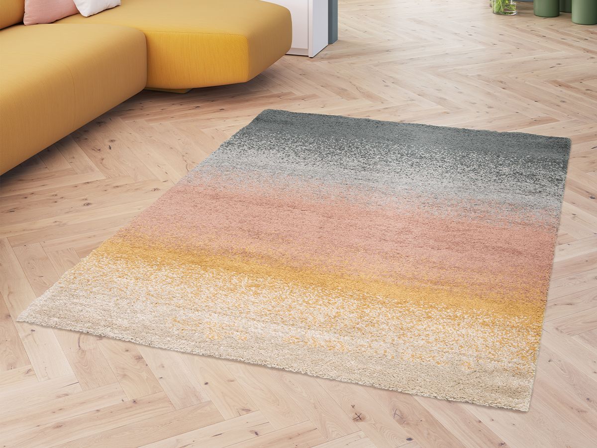 Tapis poil longs AOKI motif abstrait - Multicolore