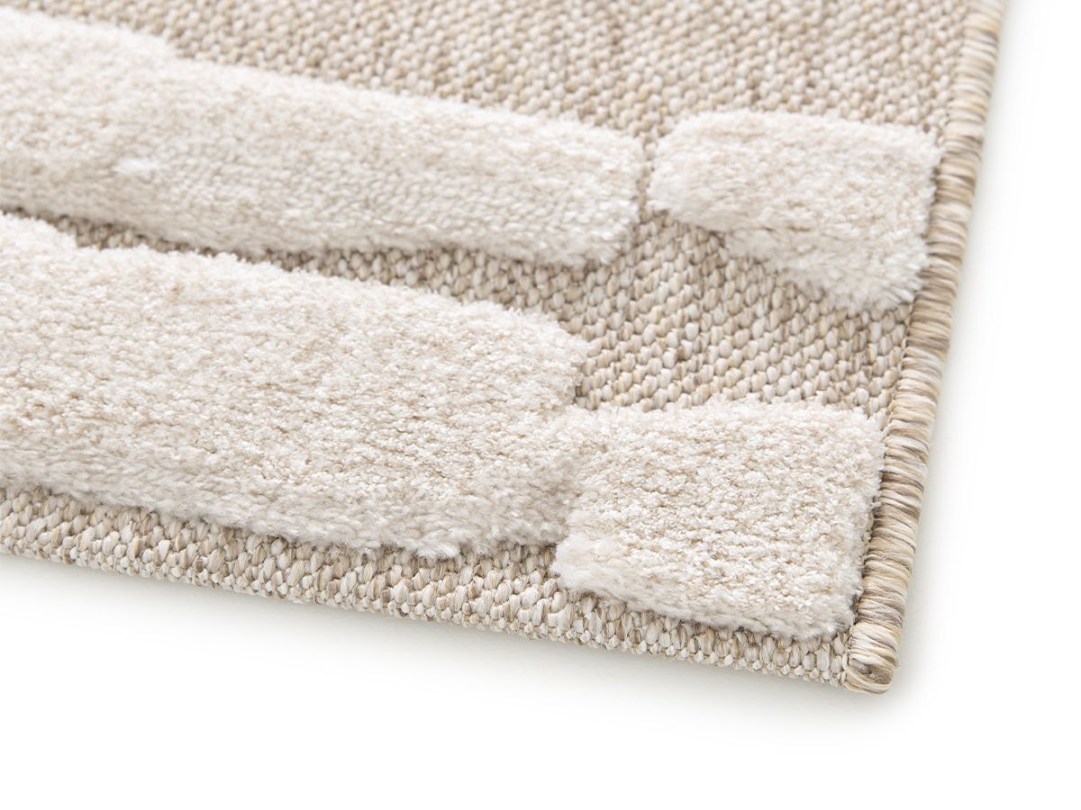 Tapis poil ras LENNON motif abstrait - Beige