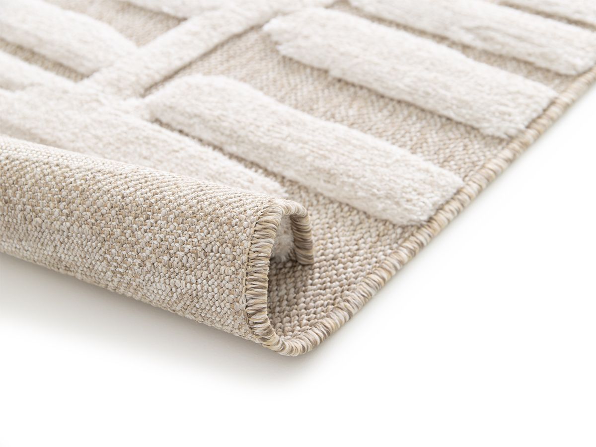 Tapis poil ras LENNON motif abstrait - Beige