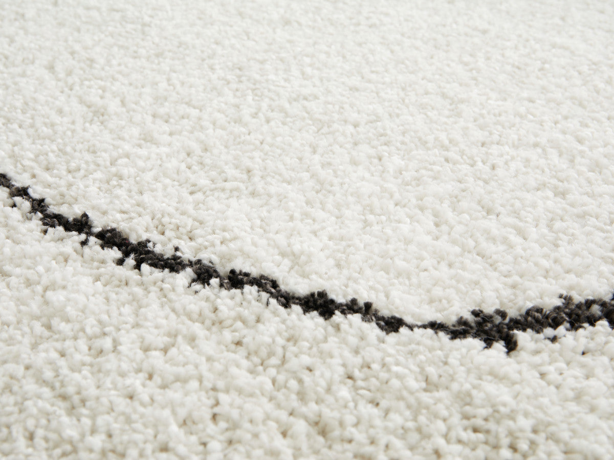 Tapis poils mi-longs LAURE motif abstrait - Blanc