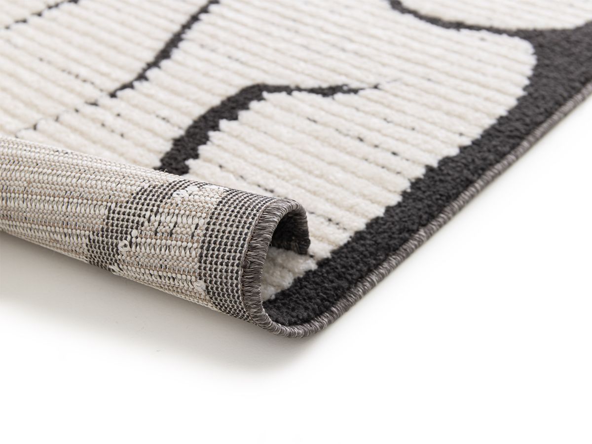 Tapis poils ras COSMARA motif abstrait - Beige