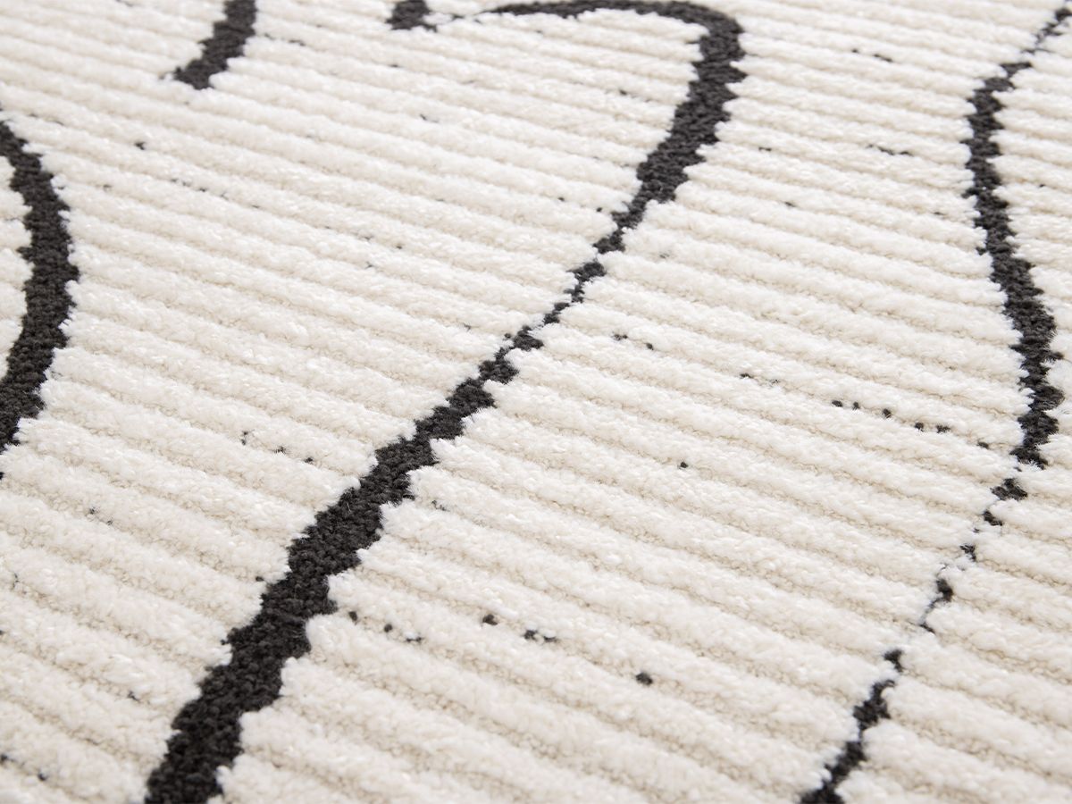 Tapis poils ras COSMARA motif abstrait - Beige