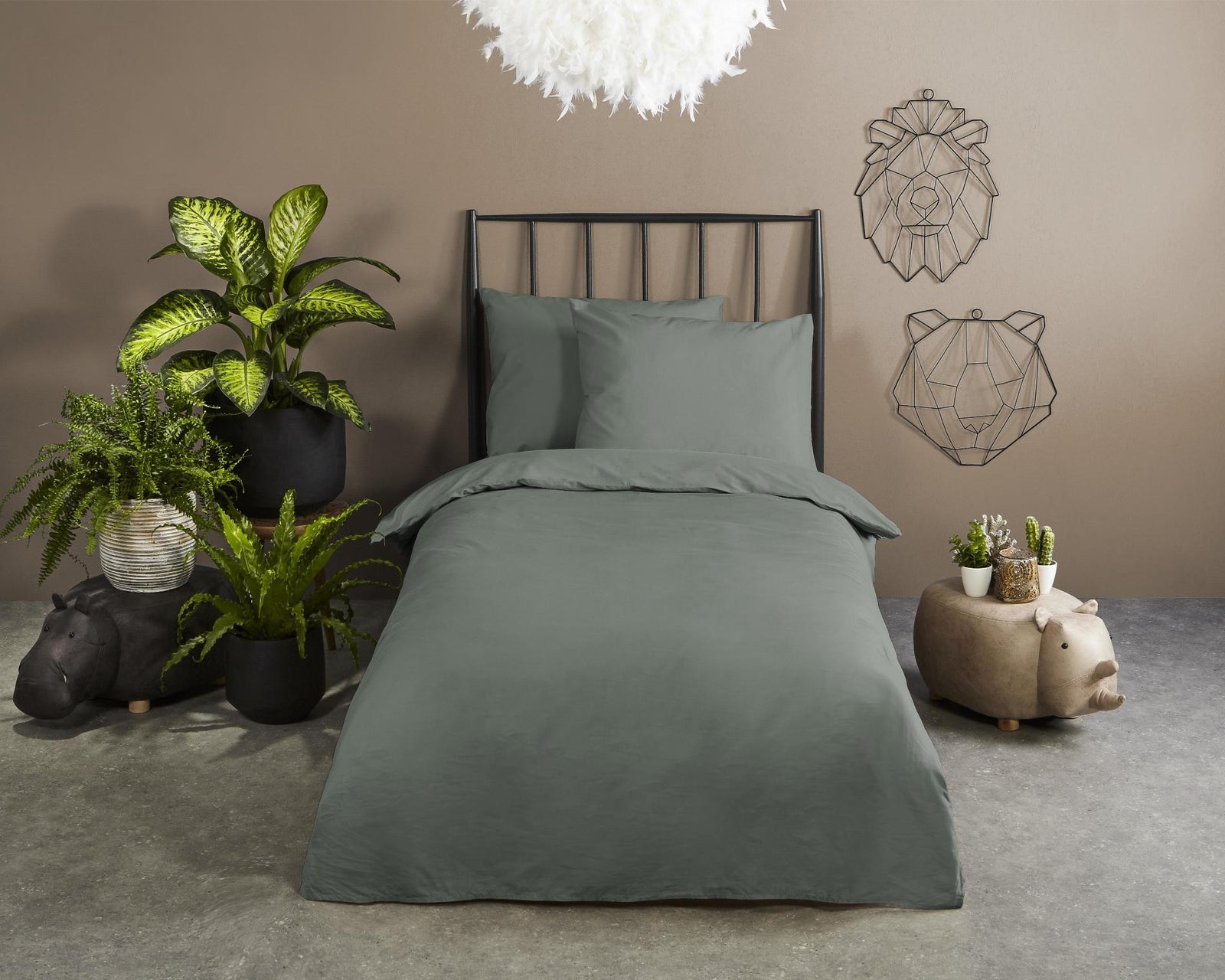 Hip - Housse De Couette - Uni - Olive Green