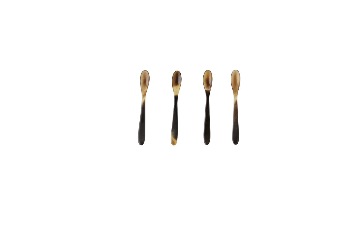Horn Spice Spoons, Set of 4