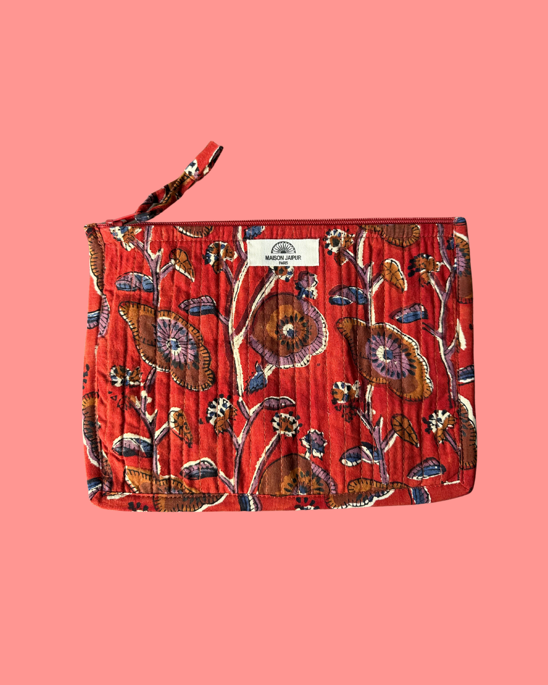 Pochette Bombay Rouge en voile de coton