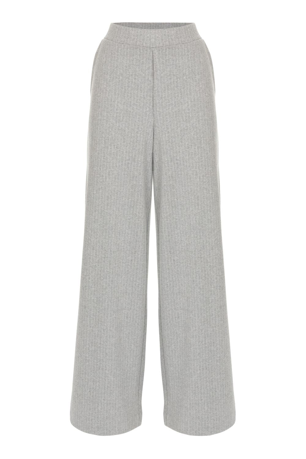 Pantalon gris ample, à fines rayures, pour femmes
