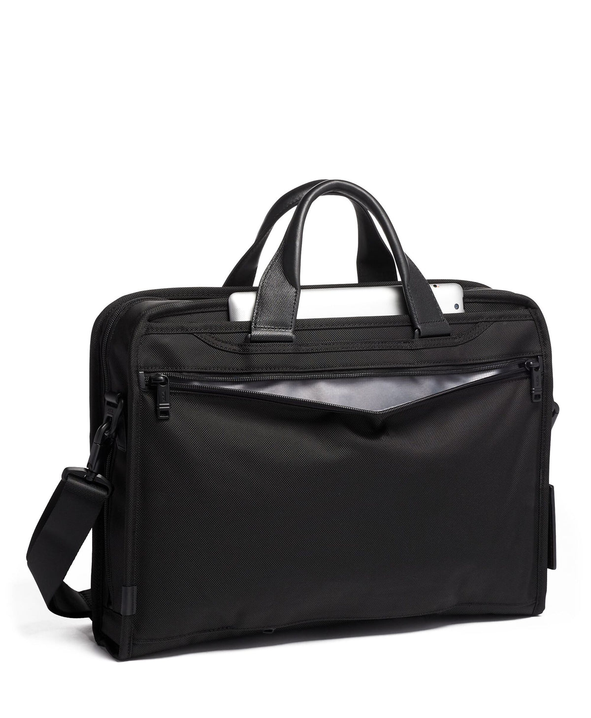 Alpha Compact Large Laptop Brief - Black