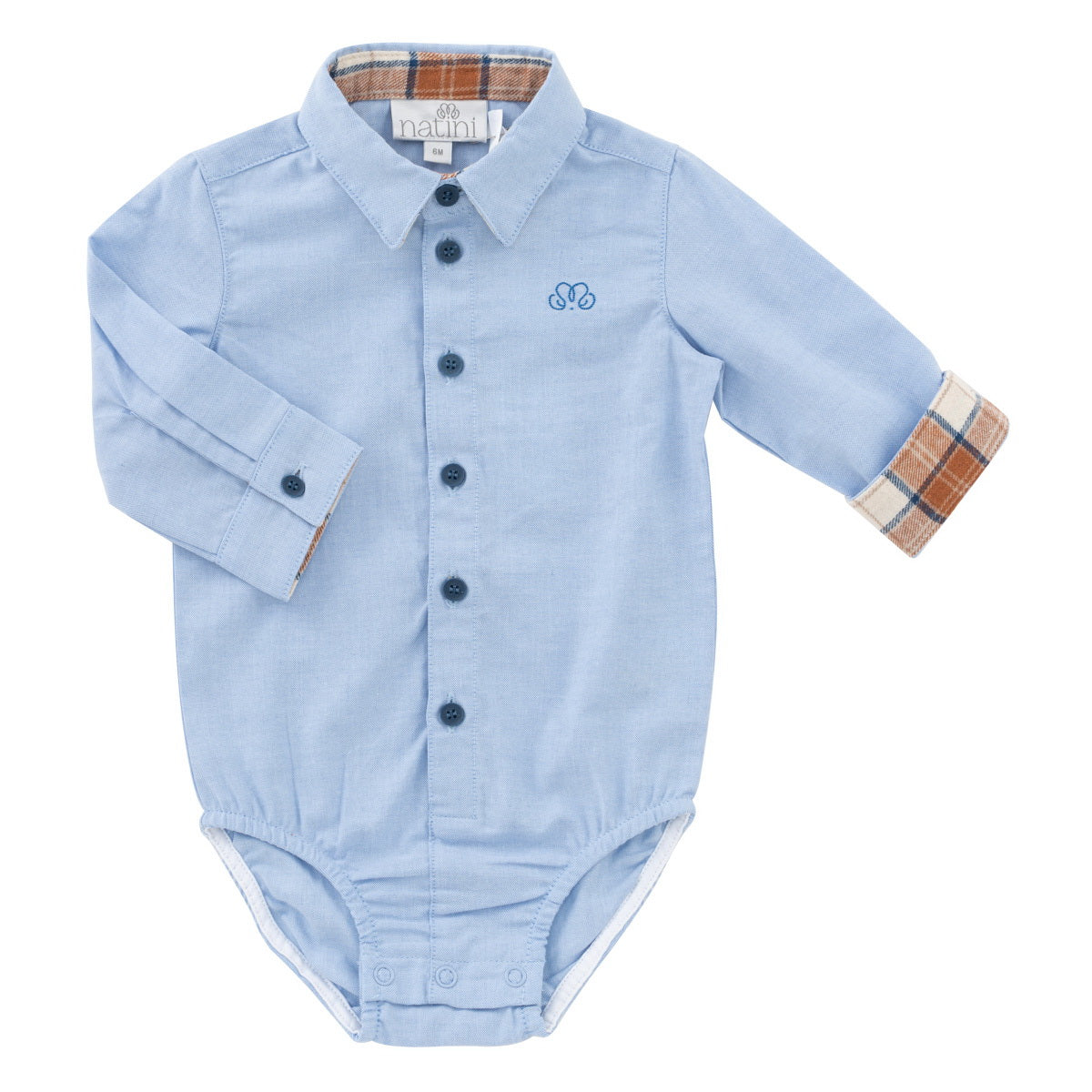 Bodyshirt Caspar Vichy - Bleu