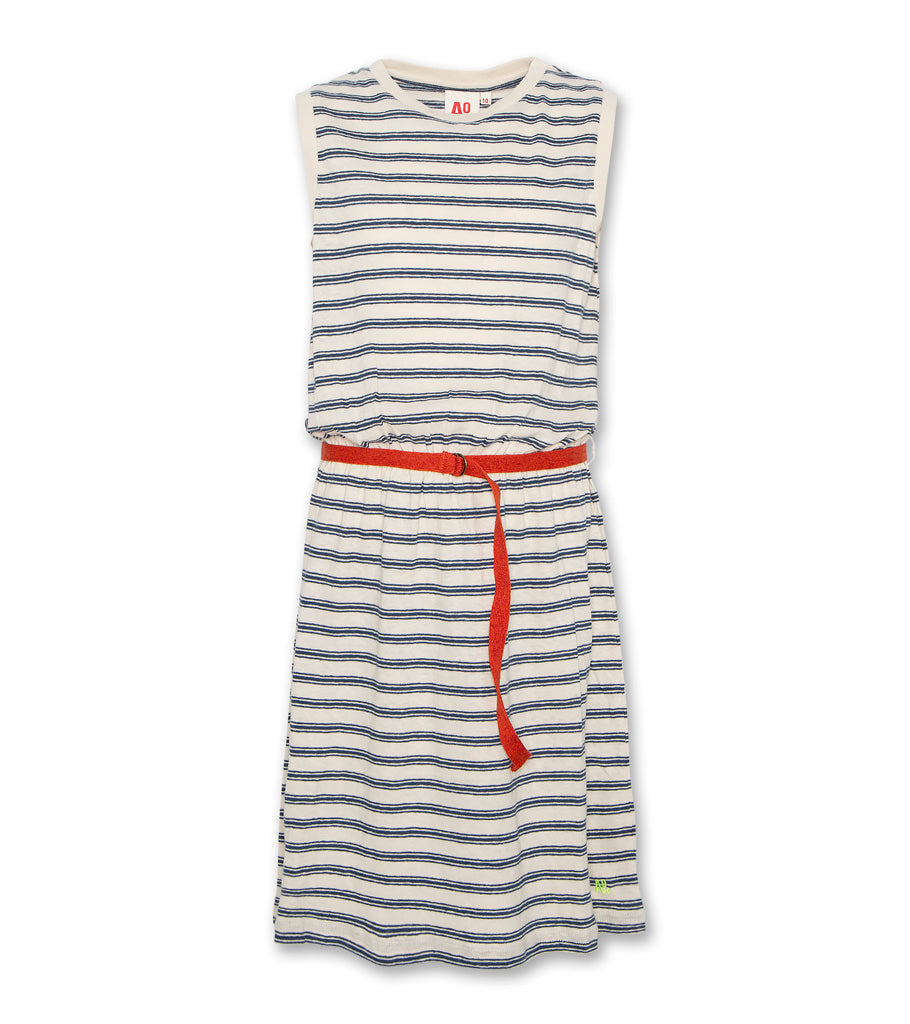 C-Neck Dress  - Blue