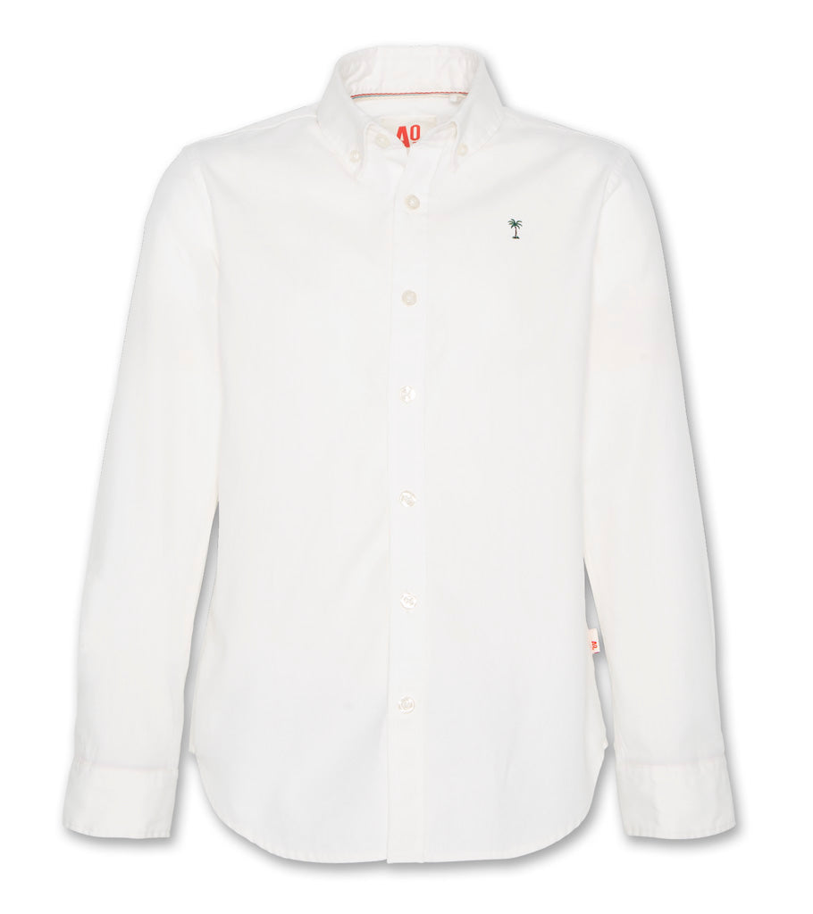 Button Down Shirt Logo - White - W