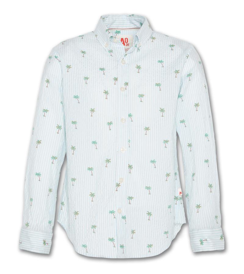 Button Down Shirt Aop Palms - Turqoise - W