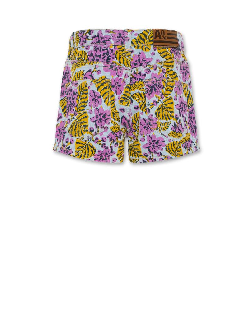 Kelly Printed Jeans Shorts - Wash Light