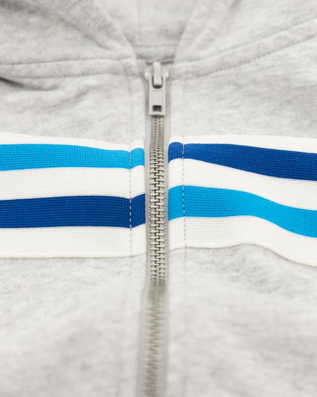 Norman Hoodie Full Zip Tape - Heather Grey
