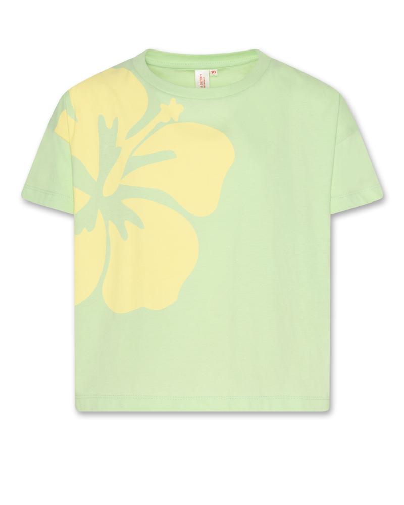 Kenza T-Shirt Hibiscus - Light Green