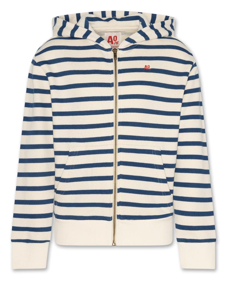 Norman Striped Full Zip - Estate Blue