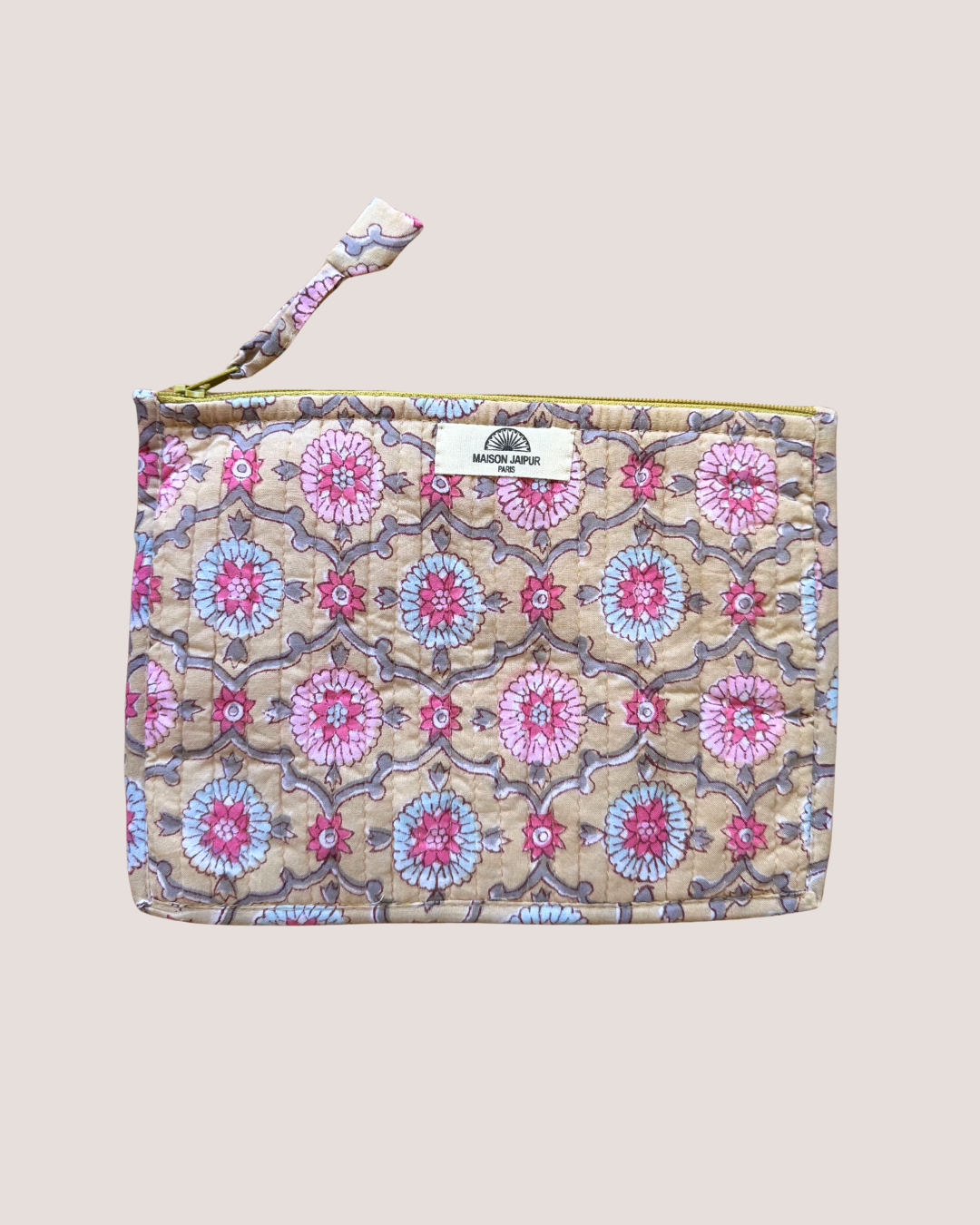 Pochette Bombay Beige en voile de coton