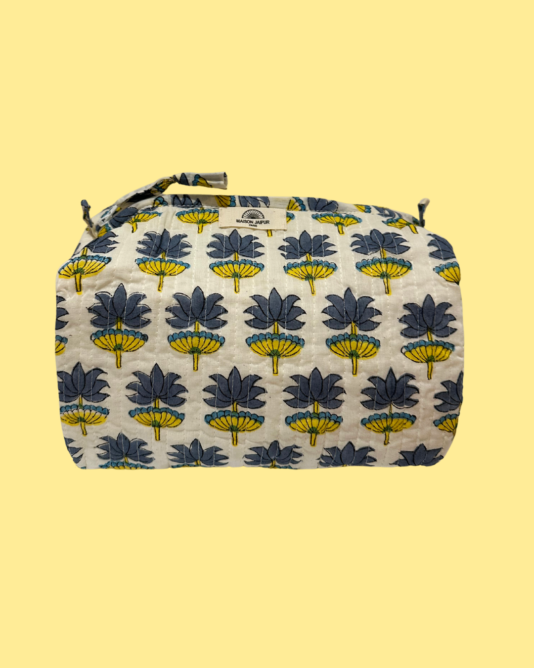 Pouch Delhi M Blanc en voile de coton