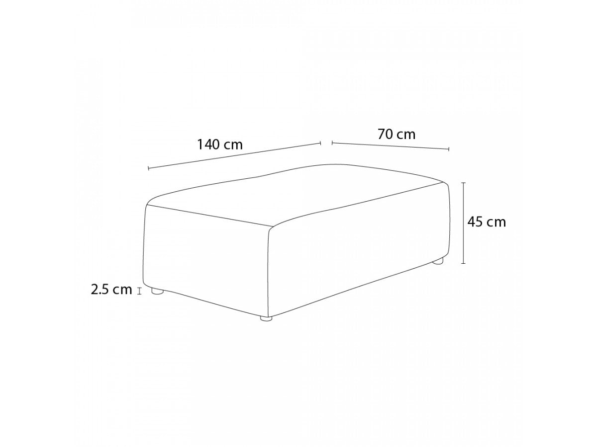 Pouf pour canapé modulable MEGEVE tissu bouclette