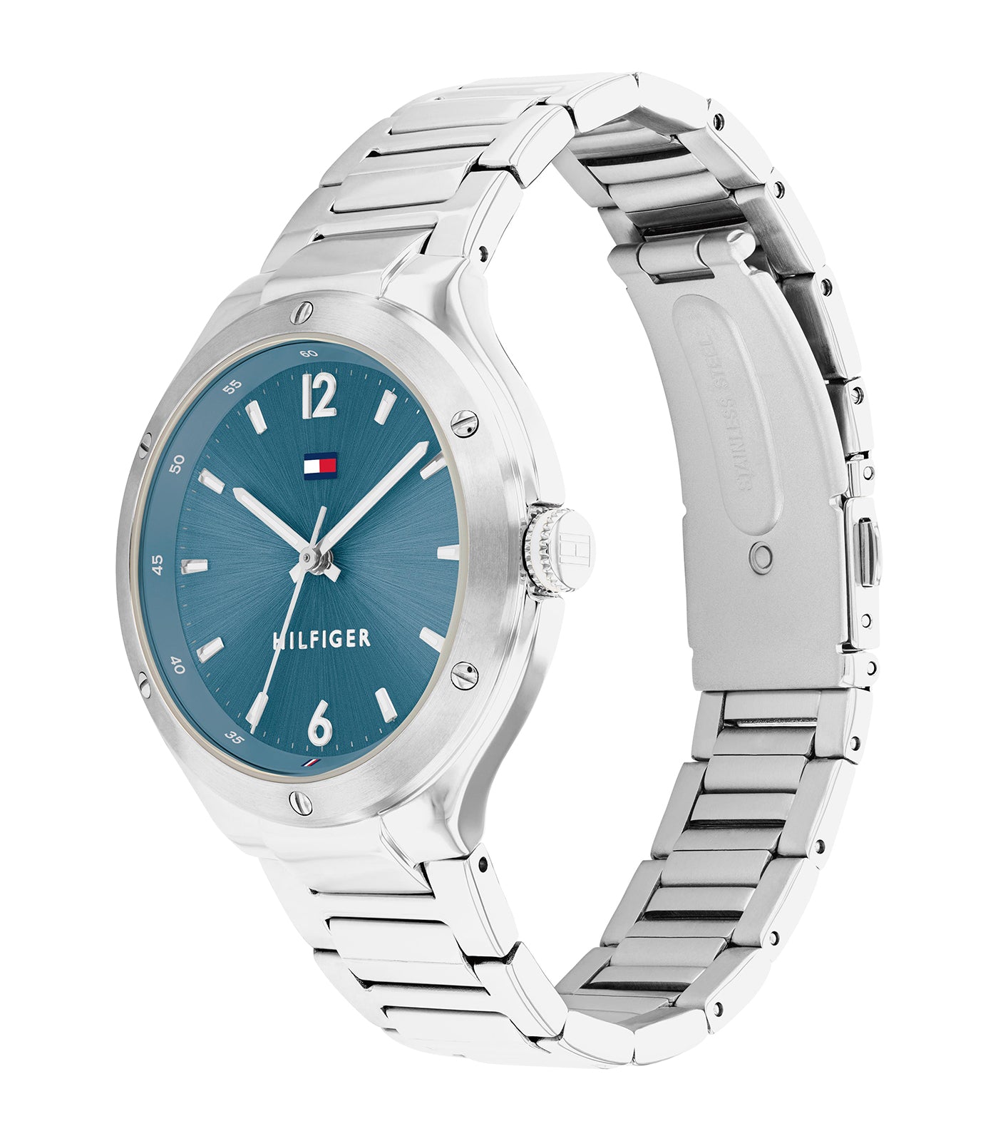 Tommy Hilfiger - Sport - Femme - Bracelet Argenté - Cadran Bleu - Boitier Argenté