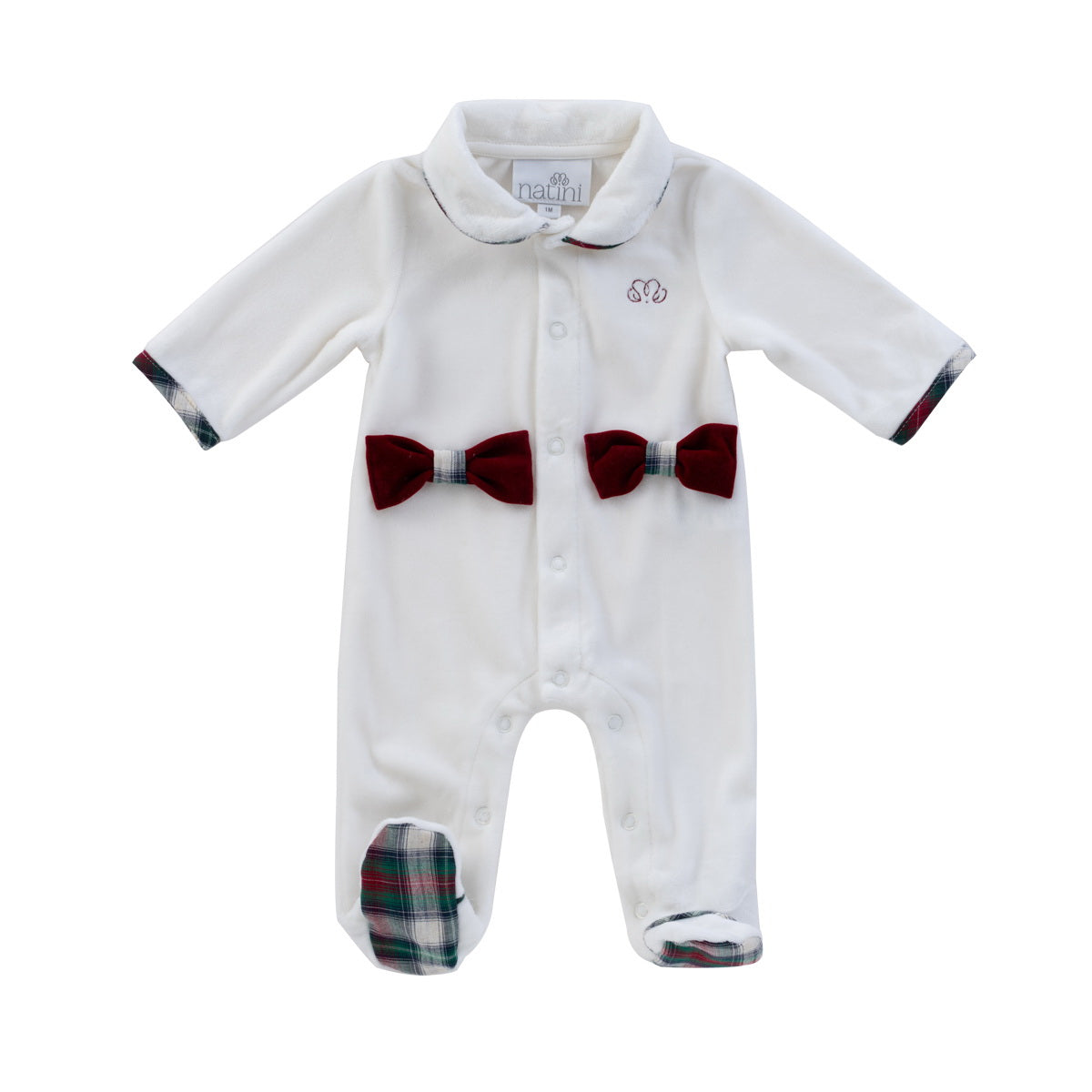 Babygrow Bow Vichy - Blanc Cassé