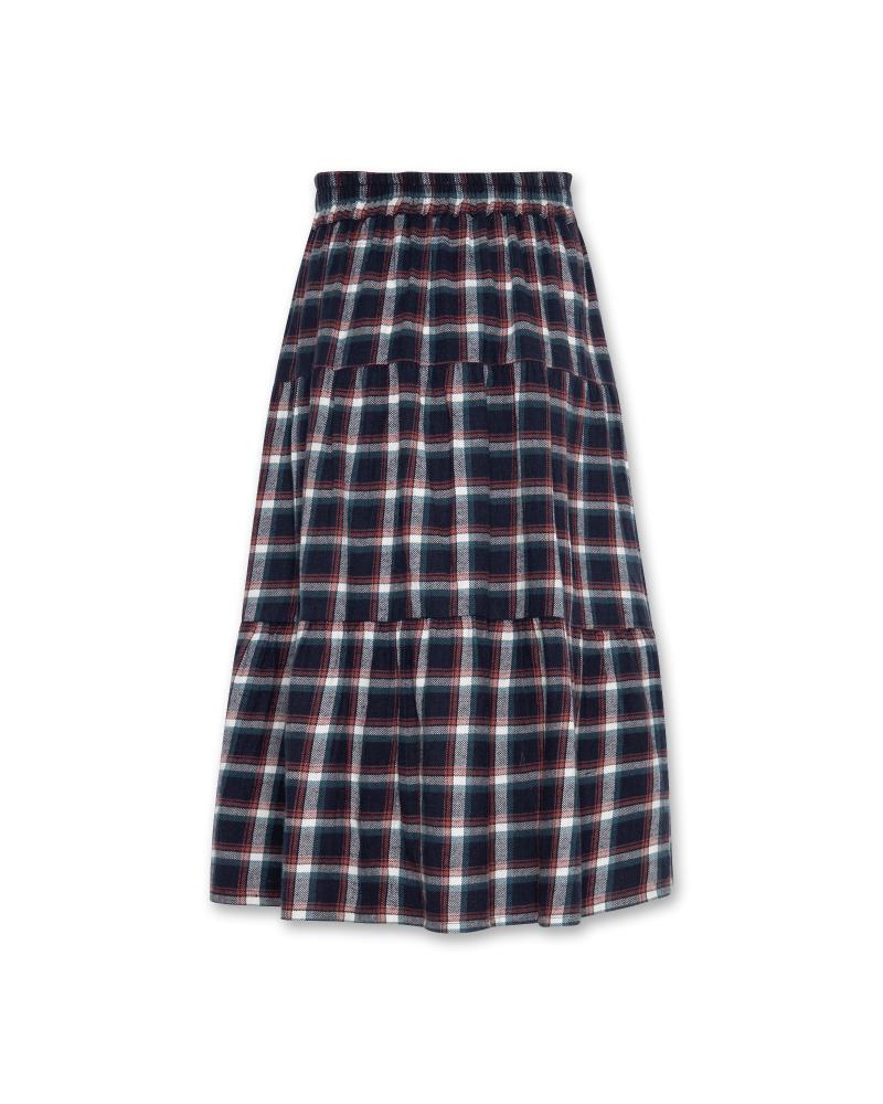 Nikki Blue Check Skirt - Navy