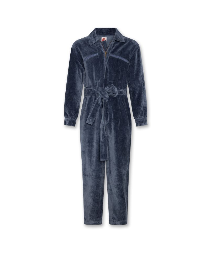 Girls - Pants - Riley Velvet Overall - Denim Blue - W