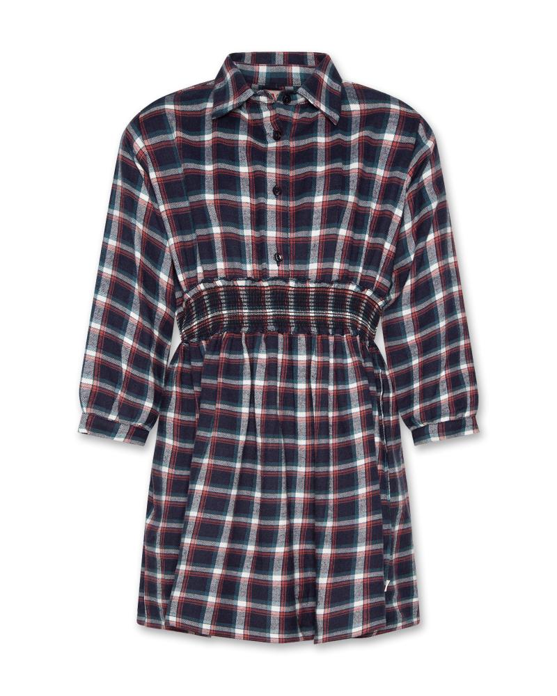 Nova Blue Check Dress - Navy