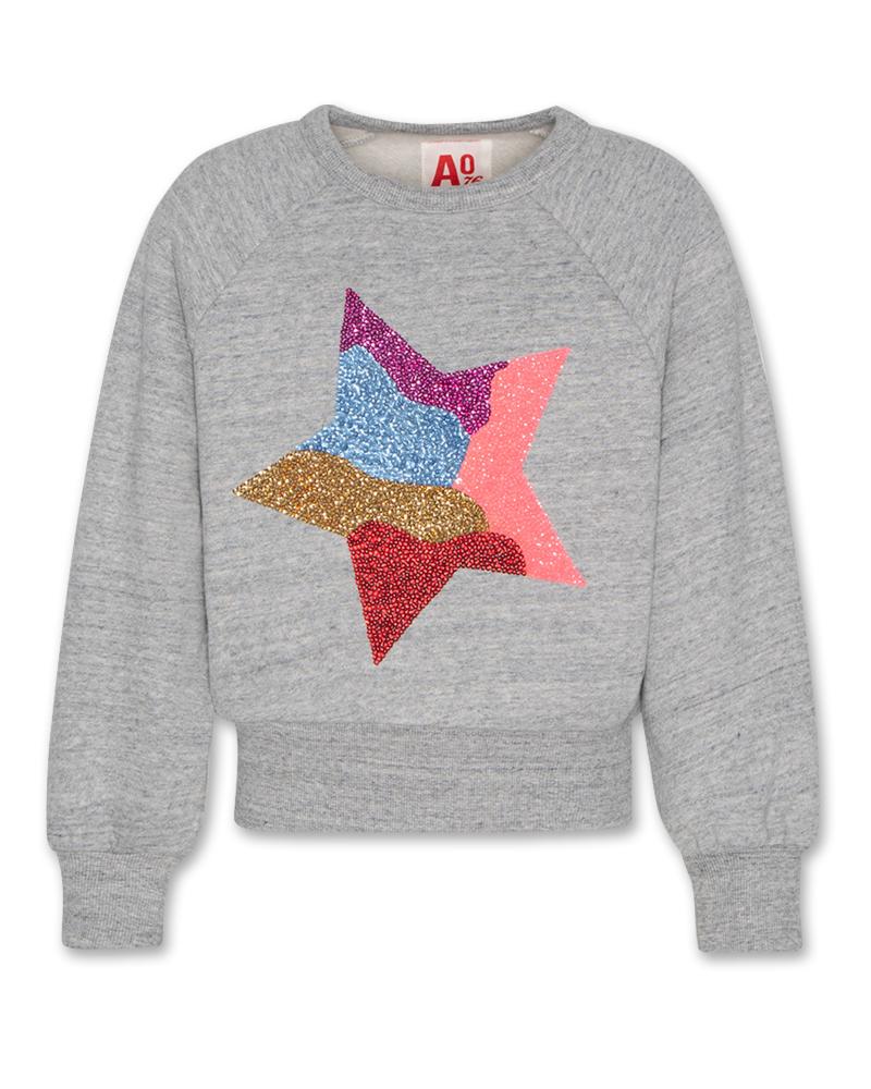 Girls - Sweaters - Aya Raglan Sweater Star - Oxford - W