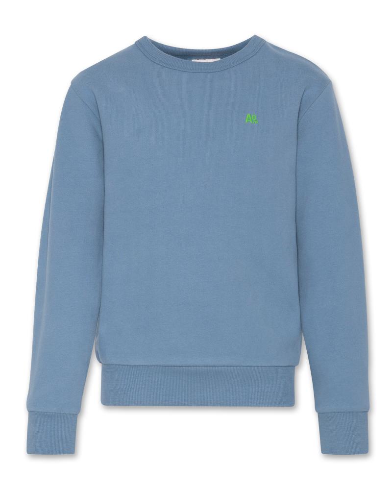 Tom C-Neck Sweater Logo - Mid Blue