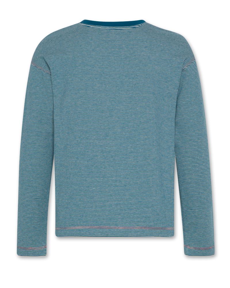 Ava T-Shirt Striped Logo - Light Petrol