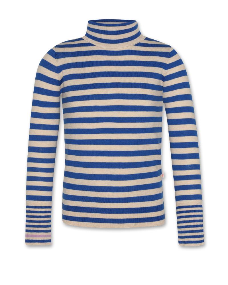 Vicky Turtle-Neck Stripe - Bright Blue