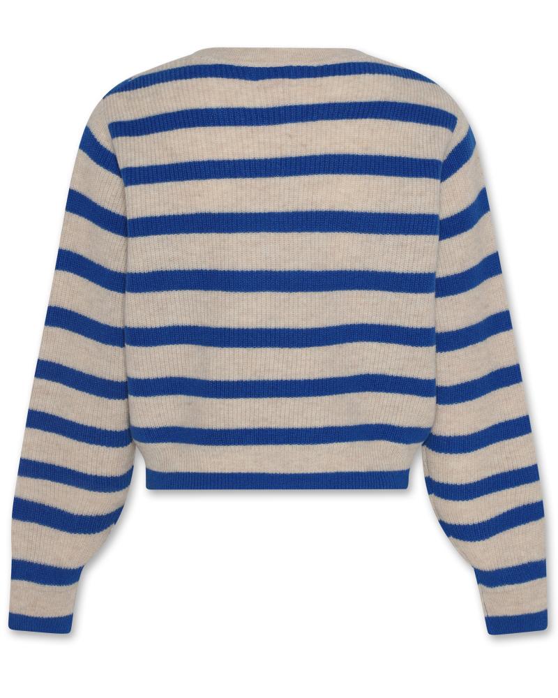 Choc Striped C-Neck - Bright Blue