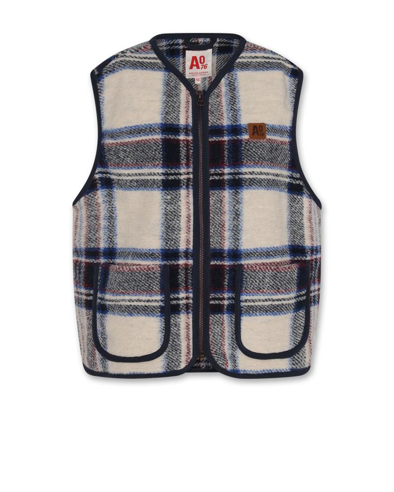 Mason Check Bodywarmer - Blue
