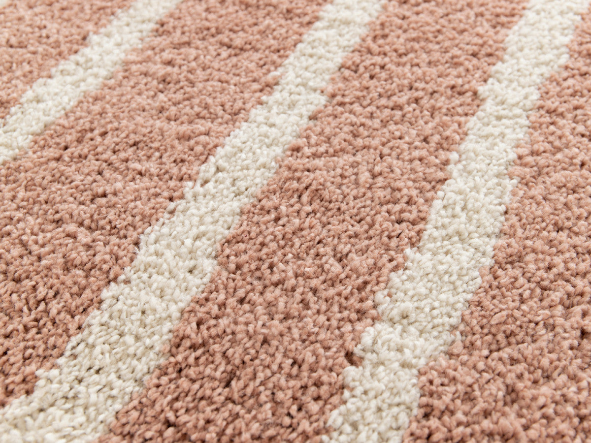 Tapis poils mi-longs AURELIE motif abstrait - Rose
