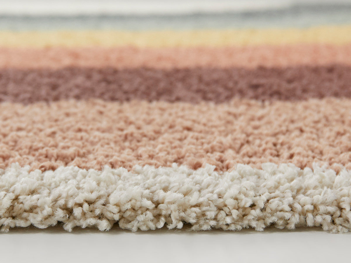 Tapis poils mi-longs LILIA motif abstrait - Multicolore