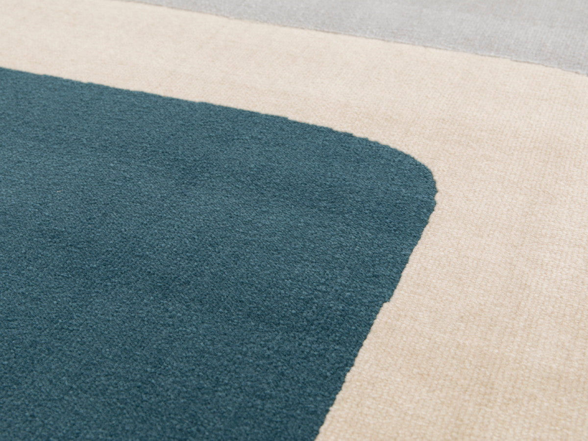 Tapis poils ras MONIQUE motif abstrait - Jaune