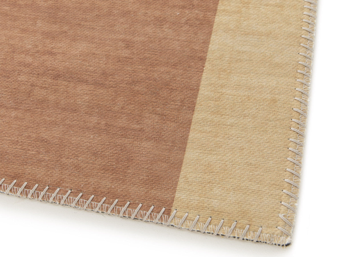 Tapis poils ras NADINE motif abstrait - Orange