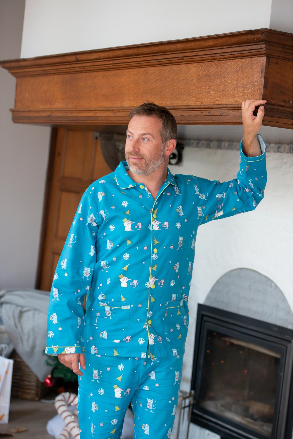Pyjama En Flanelle Homme Bleu