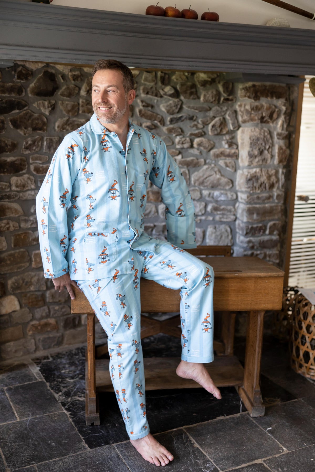 Pyjama en Flanelle Homme Bleu Luminescent