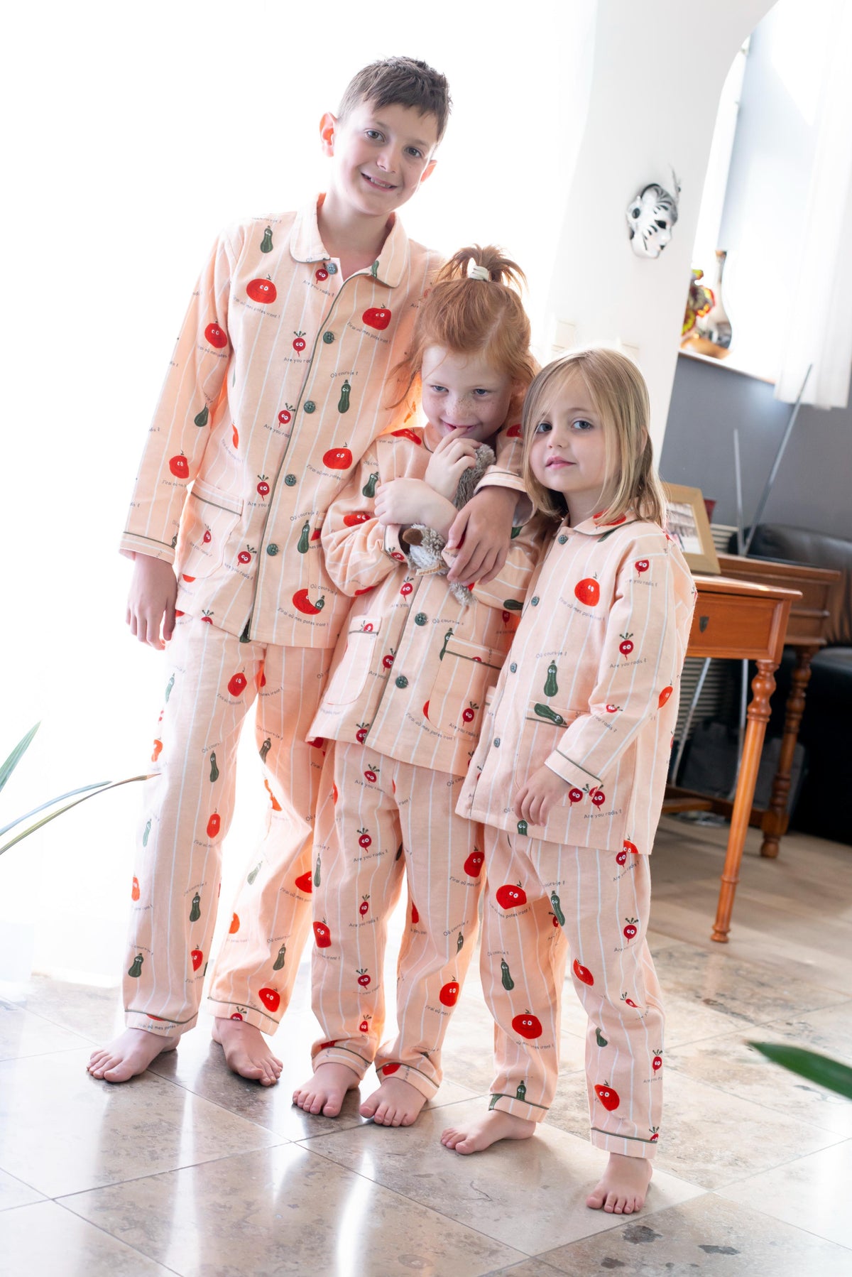 Pyjama en Flanelle Enfant Orange Clair