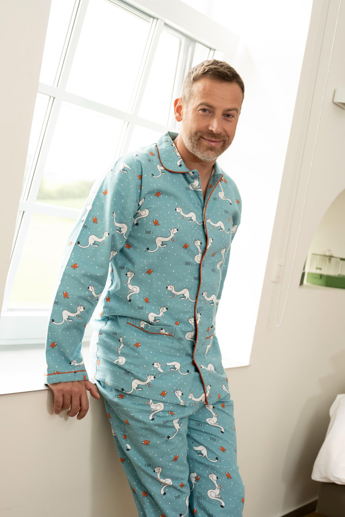 Pyjama en Flanelle Homme Bleu Aquarelle