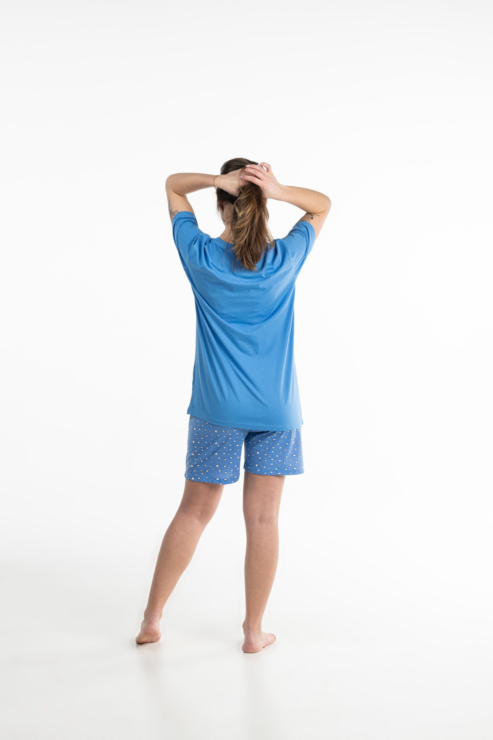 Short Pyjama - Femme - Bleu Moyen