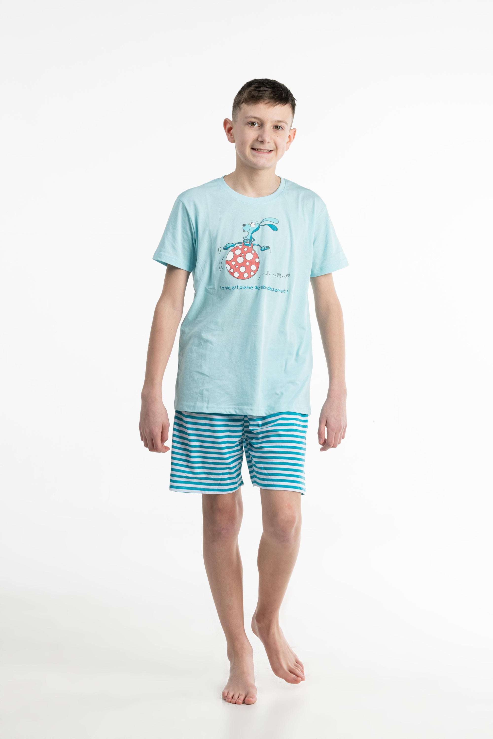 Short Pyjama - Kid - Bleu Eau Claire